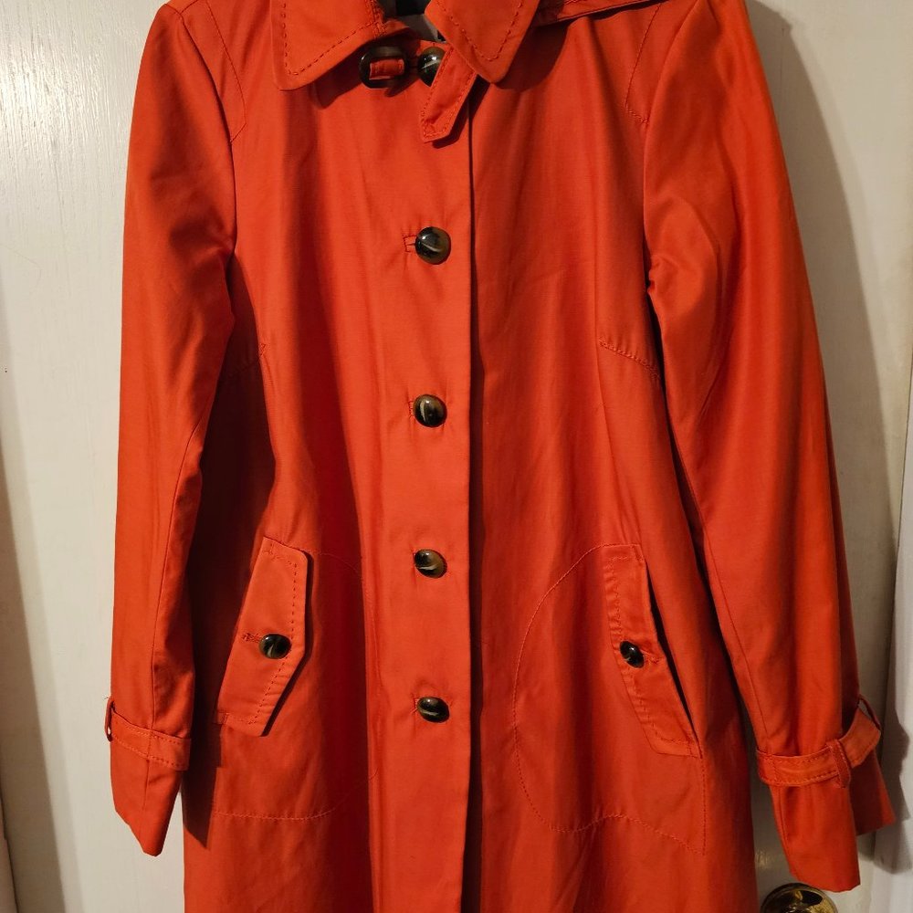 Jones New York Trench Rain Coat Sz Large 5 Button